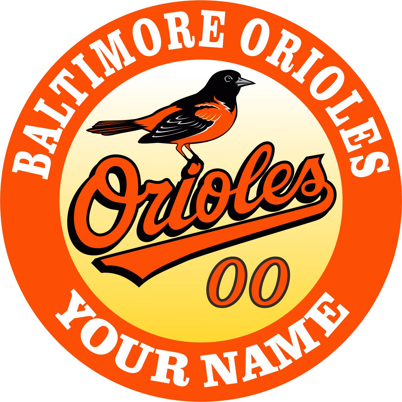 Baltimore Orioles Customized Logo vinyl decal